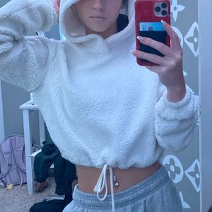 Target cropped sherpa w/ hood